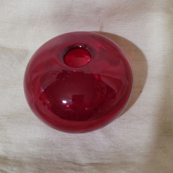 Crate and Barrel Mini Red Glass Bud Vase - Picture 3 of 4